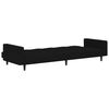 vidaXL Schlafsofa 2-Sitzer mit Hocker Schwarz Mikrofasergewebe