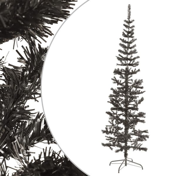 vidaXL Schlanker Weihnachtsbaum Schwarz 180 cm