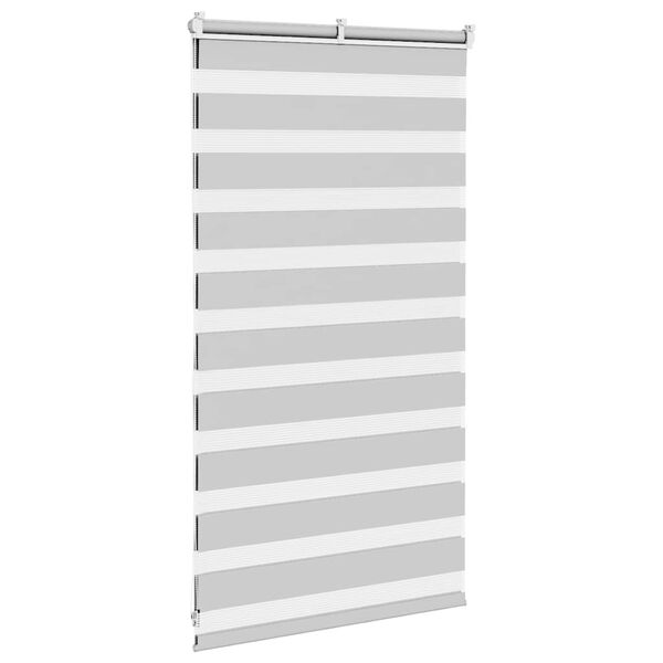 vidaXL Doppelrollo Hellgrau 85x100 cm Stoffbreite 80,9 cm Polyester