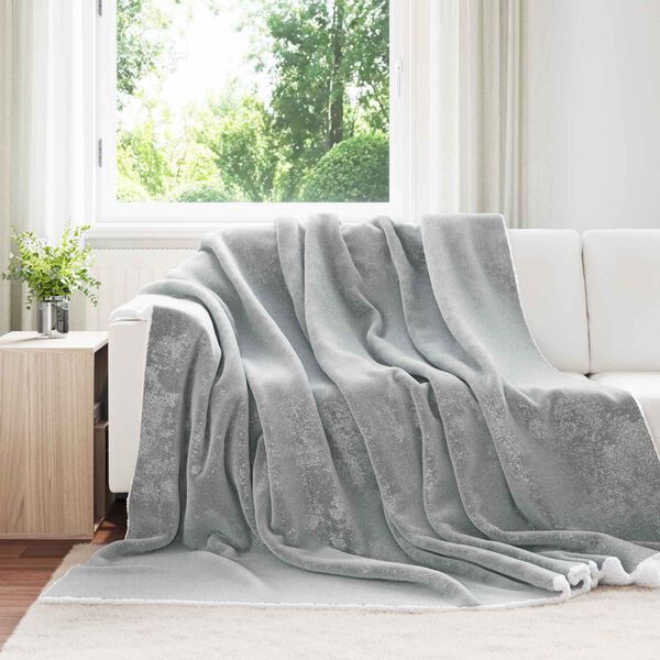 vidaXL &Uuml;berwurfdecke Grau 220 x 240 cm Fleece