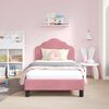 vidaXL Kinderbettgestell mit Kopfteil Rosa 80 x 160 cm Samt