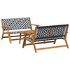 vidaXL Gartenst&uuml;hle mit Tisch 3 pcs Schwarz 90 x 45 x 40 cm