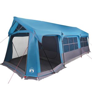 vidaXL Familienzelt Blau und Grau 620 x 322 x 240 cm Polyester