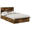 vidaXL Aufbewahrungsbett Ger&auml;ucherte Eiche 135 x 190 cm Holzwerkstoff