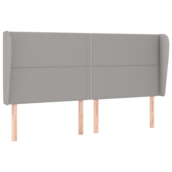 vidaXL Kopfteil mit Ohren Hellgrau 163x23x118/128 cm Stoff