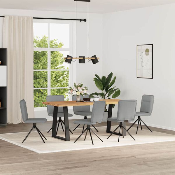 vidaXL Esszimmerst&uuml;hle 6 Stk. Hellgrau Stoff