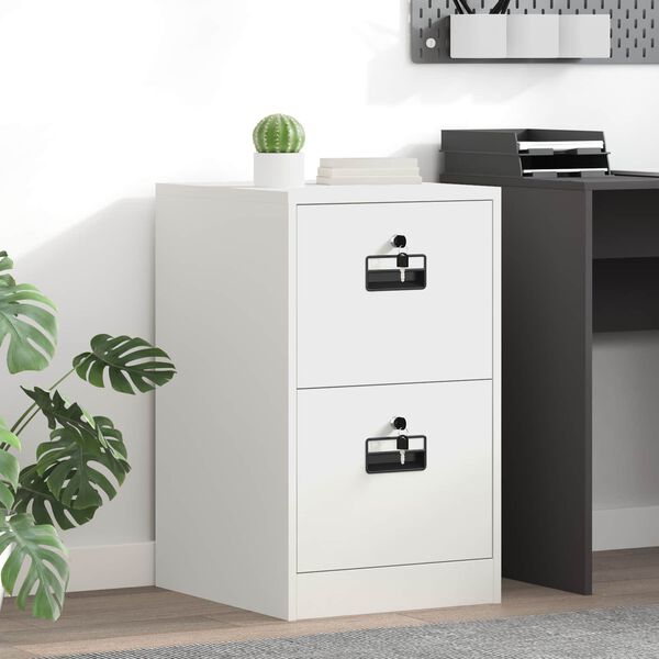 vidaXL Aktenschrank Wei&szlig; 44 x 50 x 74,5 cm Kaltgewalzter Stahl