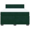 vidaXL Boxspringbett mit Matratze Dunkelgr&uuml;n 140x190 cm Samt