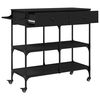vidaXL K&uuml;chenwagen Schwarz 105x42x95 cm Holzwerkstoff
