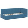 vidaXL Eckbettgestell mit Kopfteil Blau 100 cm x 200 cm Samt