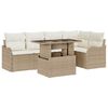 vidaXL Essgruppe 6 Stk. Beige Poly Rattan