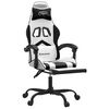 vidaXL Gaming-Stuhl mit Fu&szlig;st&uuml;tze Drehbar Wei&szlig; & Schwarz Kunstleder