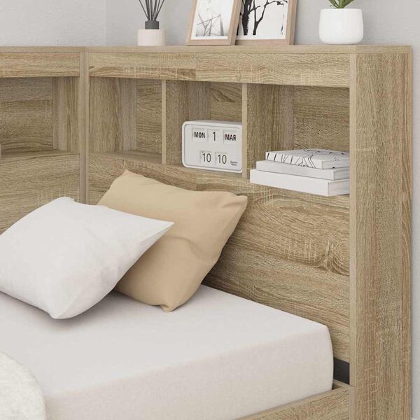 vidaXL Aufbewahrungskopfteil Sonoma-Eiche 90 cm Holzwerkstoff