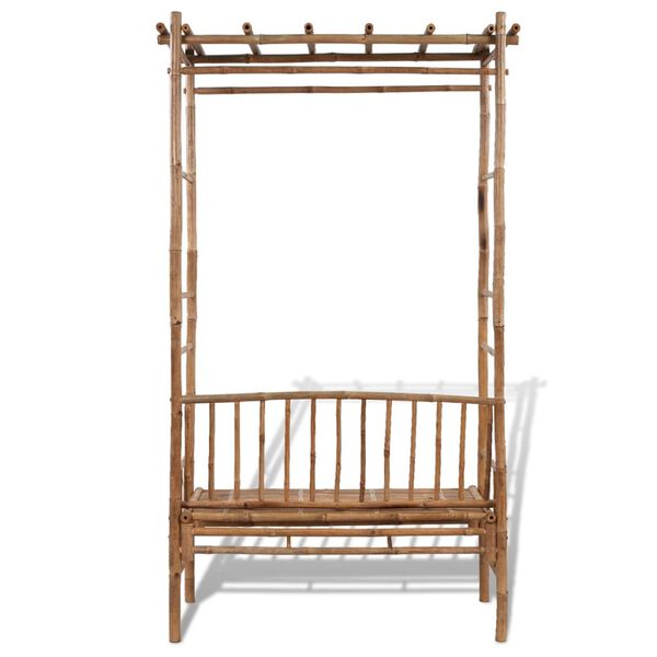 vidaXL Gartenbank mit Pergola 130 cm Bambus