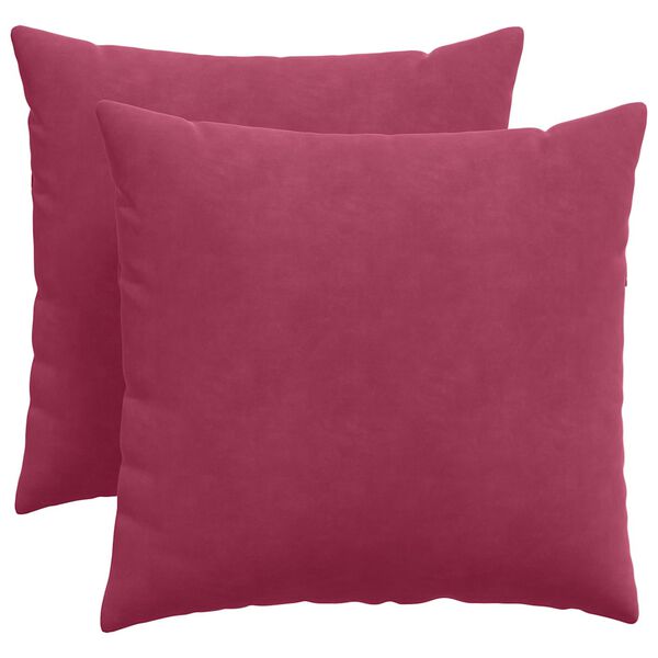 vidaXL Sofakissen 2 St&uuml;ck Weinrot 50 x 50 cm Cordstoff