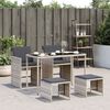 vidaXL 5-tlg. Garten-Essgruppe mit Kissen Hellgrau Poly Rattan