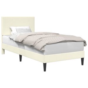 vidaXL Bettrahmen mit Kopfteil Creme 90 x 200 cm Cordstoff