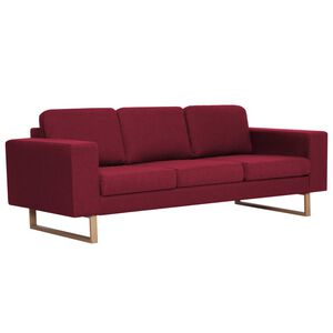 vidaXL 3-Sitzer-Sofa Stoff Weinrot