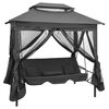 vidaXL Gartenschaukel mit Bettfunktion und Dach 220&times;160&times;240 cm Stahl
