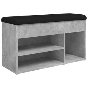 vidaXL Schuhbank Betongrau 82x32x45,5 cm Holzwerkstoff