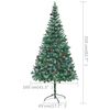 vidaXL K&uuml;nstlicher Weihnachtsbaum mit Beleuchtung Kugeln Zapfen 210 cm
