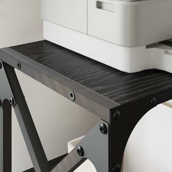 vidaXL Druckerst&auml;nder Schwarz Eichen-Optik 44 x 26 x 31,5 cm