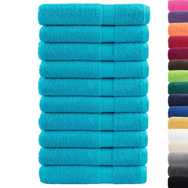 vidaXL Premium-Handt&uuml;cher SOLUND 10 Stk. T&uuml;rkis 100x200 cm 600 g/m&sup2;