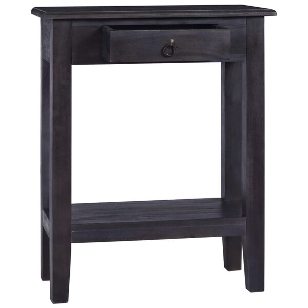 vidaXL Konsolentisch mit Schublade Schwarz 60x30x75 cm Mahagoniholz