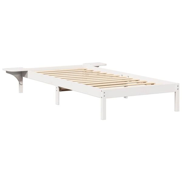 vidaXL Bettrahmen Wei&szlig; 90 x 200 cm Massives Kiefernholz