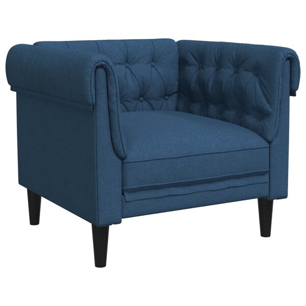 vidaXL 3-tlg. Sofagarnitur Blau Stoff