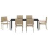 vidaXL Garten Essgruppe mit Kissen 7 pcs Beige Poly-Rattan