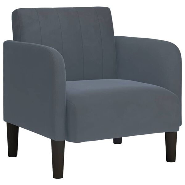 vidaXL Sessel mit Armlehnen Dunkelgrau 54 cm Samt