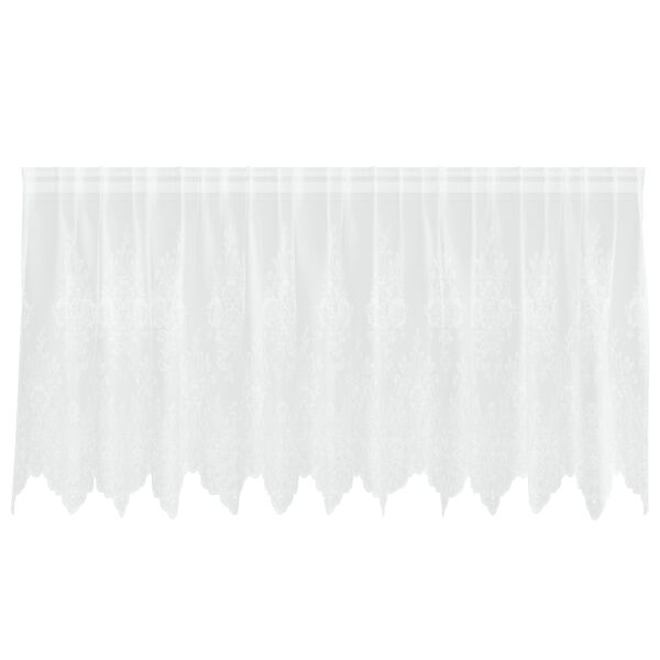 vidaXL Spitzenvorhang mit Vorh&auml;ngen Floral Wei&szlig; 100 x 300 cm Polyester