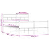 vidaXL Metallbett ohne Matratze Räuchereiche 160x200 cm