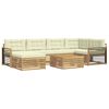 vidaXL Outdoor-Sofagarnitur mit Kissen 7 pcs Wei&szlig; und Creme