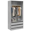 vidaXL Kleiderschrank Grau Sonoma 100x50x200 cm Holzwerkstoff