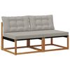 vidaXL 2 St&uuml;ck Outdoor Mittelsofa Massives Akazienholz und Textilene