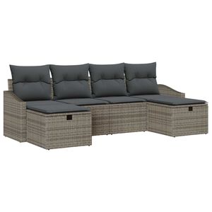 vidaXL Sofa Set 6 stk. Poly-Rattan