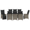 vidaXL Garten Essgruppe mit Kissen 9 pcs Grau Poly Rattan