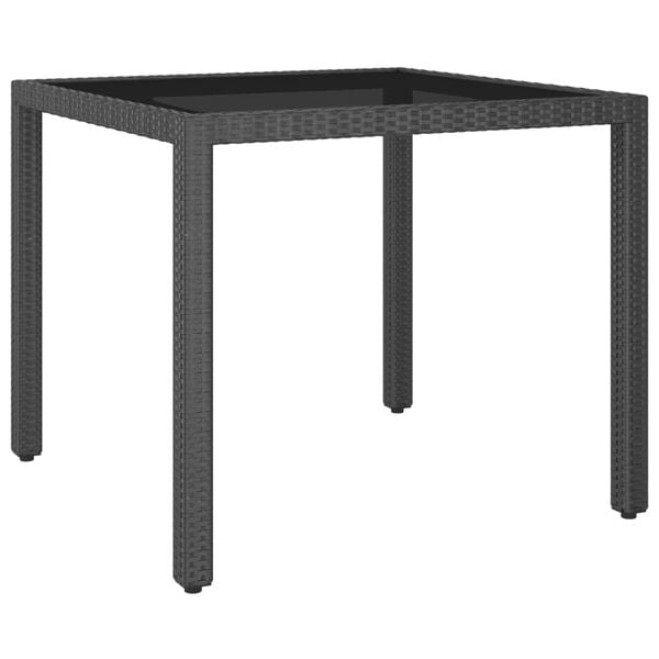 vidaXL Gartentisch Schwarz 90x90x75 cm Poly Rattan