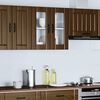 vidaXL K&uuml;chen-H&auml;ngeschrank mit Glast&uuml;r Lucca Braun Eichen-Optik