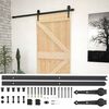 vidaXL Schiebet&uuml;r Nat&uuml;rlich und Schwarz 90 x 210 cm