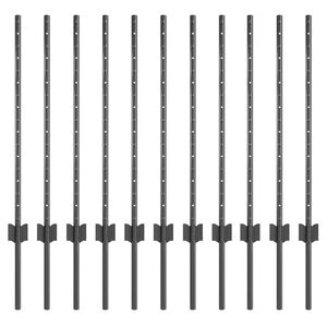 vidaXL Zaunpfosten 11 pcs Grau 80 cm Stahl