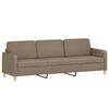vidaXL 3-Sitzer-Sofa mit Hocker Taupe 210 cm Stoff