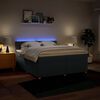 vidaXL Boxspringbett mit Matratze Blau 200x200 cm Stoff