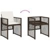 vidaXL 11-tlg. Garten-Essgruppe mit Kissen Braun Poly Rattan