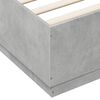 vidaXL Bettgestell mit LED Betongrau 200x200 cm Holzwerkstoff