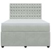 vidaXL Boxspringbett mit Matratze Hellgrau 140x190 cm Samt