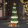 vidaXL Beleuchteter Weihnachtsbaum mit 3 Geschenkboxen 2D Warm Wei&szlig;