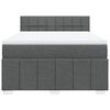 vidaXL Boxspringbett mit Matratze Dunkelgrau 160x200 cm Stoff